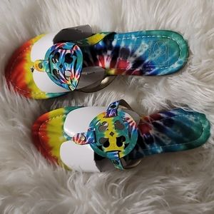 Everglades tie dye flip flops